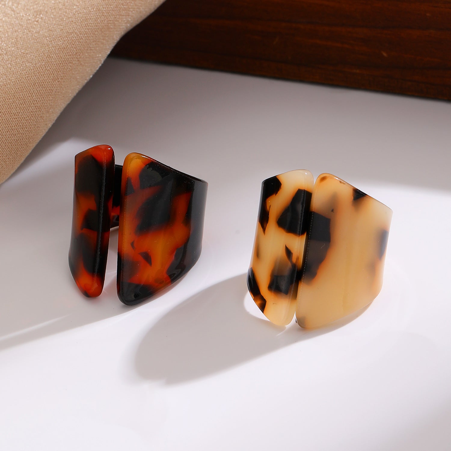 Wholesale Maillard Autumn and Winter Line Wide Leopard Print Ring